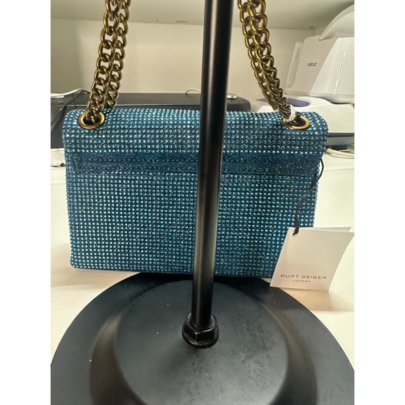 Women's Kurt Geiger Teal Gold Rhinestone Mini Bag One Size - Picture 6 of 12
